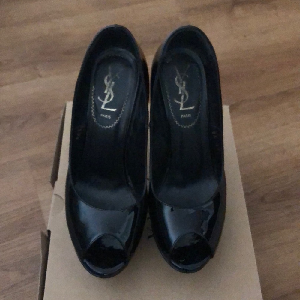 Saint Laurent black platform heels size 36 1/2.